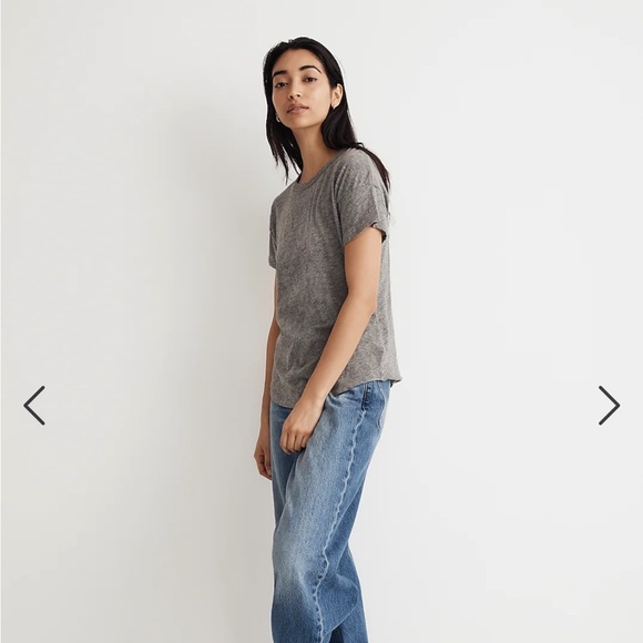 NWT Madewell Whisper Cotton Rib-Crewneck Tee,
Heather Iron, Small - Picture 2 of 9